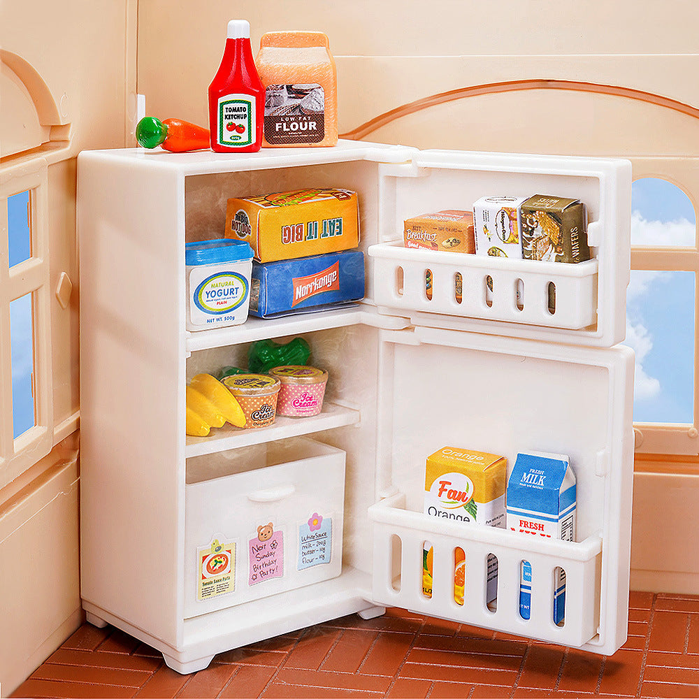 Mini Model Kitchen White Refrigerator Accessories